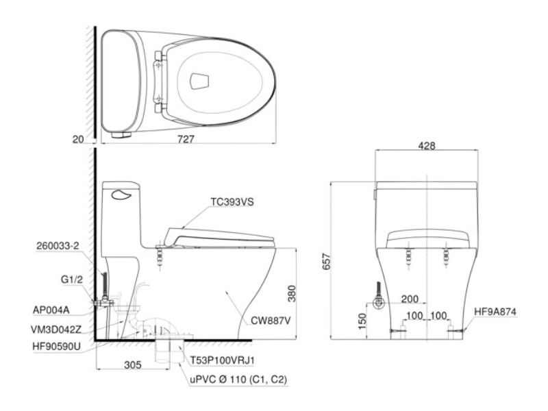 MS887T2 bản vẽ kĩ thuật